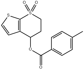 1,1-DIOXO-1,2,3,4-TETRAHYDRO-1LAMBDA6-THIENO[2,3-B]THIOPYRAN-4-YL 4-METHYLBENZENECARBOXYLATE Struktur