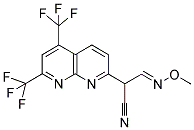 2-[5,7-BIS(TRIFLUOROMETHYL)[1,8]NAPHTHYRIDIN-2-YL]-3-(METHOXYIMINO)PROPANENITRILE Struktur