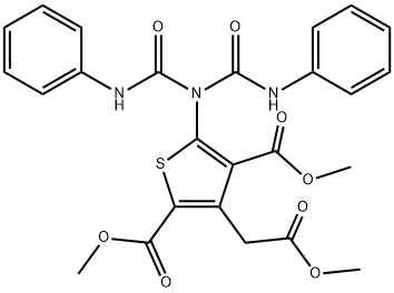 DIMETHYL 5-[BIS(ANILINOCARBONYL)AMINO]-3-(2-METHOXY-2-OXOETHYL)-2,4-THIOPHENEDICARBOXYLATE Struktur