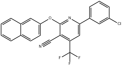 6-(3-CHLOROPHENYL)-2-(2-NAPHTHYLOXY)-4-(TRIFLUOROMETHYL)NICOTINONITRILE Struktur