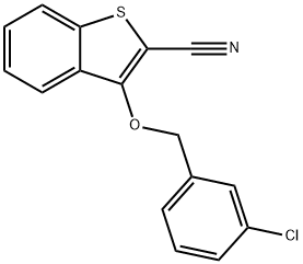 3-[(3-CHLOROBENZYL)OXY]-1-BENZOTHIOPHENE-2-CARBONITRILE Struktur