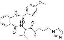 N-(1-(3-(1H-IMIDAZOL-1-YL)PROPYLAMINO)-3-METHYL-1-OXOBUTAN-2-YL)-2-(4-METHOXYBENZAMIDO)BENZAMIDE Struktur