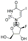 2'-FLUORO 2'-DEOXY-5-IODOURACIL-BETA-D-ARABINOFURANOSIDE, [2-14C]- Struktur