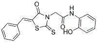 2-[(5Z)-5-BENZYLIDENE-4-OXO-2-THIOXO-1,3-THIAZOLIDIN-3-YL]-N-(2-HYDROXYPHENYL)ACETAMIDE Struktur