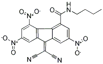 N-BUTYL-9-(DICYANOMETHYLENE)-2,5,7-TRINITRO-9H-FLUORENE-4-CARBOXAMIDE Struktur