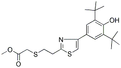 METHYL 2-[(2-(4-[3,5-DI(TERT-BUTYL)-4-HYDROXYPHENYL]-1,3-THIAZOL-2-YL)ETHYL)THIO]ACETATE Struktur