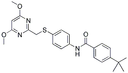 4-TERT-BUTYL-N-[S-[(4,6-DIMETHOXYPYRIMIDIN-2-YL)METHYL]-4-THIOPHENYL]BENZAMIDE Struktur