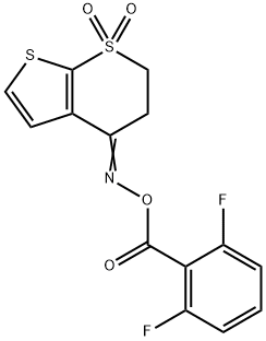 4-([(2,6-DIFLUOROBENZOYL)OXY]IMINO)-3,4-DIHYDRO-1LAMBDA6-THIENO[2,3-B]THIOPYRAN-1,1(2H)-DIONE Struktur