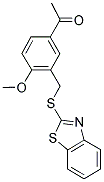 1-[3-(BENZOTHIAZOL-2-YLSULFANYLMETHYL)-4-METHOXY-PHENYL]-ETHANONE Struktur