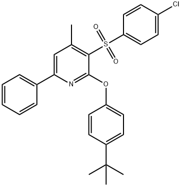 2-[4-(TERT-BUTYL)PHENOXY]-3-[(4-CHLOROPHENYL)SULFONYL]-4-METHYL-6-PHENYLPYRIDINE Struktur