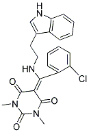 5-((2-(1H-INDOL-3-YL)ETHYLAMINO)(2-CHLOROPHENYL)METHYLENE)-1,3-DIMETHYLPYRIMIDINE-2,4,6(1H,3H,5H)-TRIONE Struktur