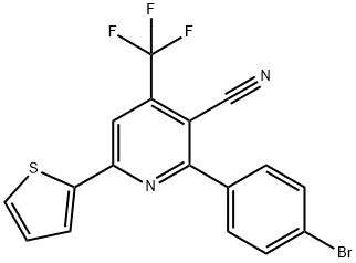 2-(4-BROMOPHENYL)-6-(2-THIENYL)-4-(TRIFLUOROMETHYL)NICOTINONITRILE Struktur