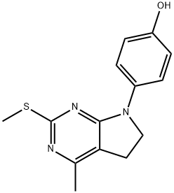 4-[4-METHYL-2-(METHYLSULFANYL)-5,6-DIHYDRO-7H-PYRROLO[2,3-D]PYRIMIDIN-7-YL]BENZENOL Struktur