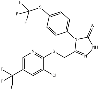 3-((3-CHLORO-5-(TRIFLUOROMETHYL)(2-PYRIDYLTHIO))METHYL)-4-(4-(TRIFLUOROMETHYLTHIO)PHENYL)-1,2,4-TRIAZOLINE-5-THIONE Struktur