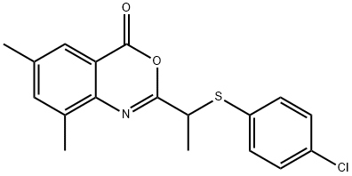 2-((4-CHLOROPHENYLTHIO)ETHYL)-6,8-DIMETHYLBENZO[D]1,3-OXAZIN-4-ONE Struktur