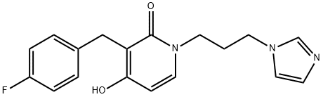 3-(4-FLUOROBENZYL)-4-HYDROXY-1-[3-(1H-IMIDAZOL-1-YL)PROPYL]-2(1H)-PYRIDINONE Struktur