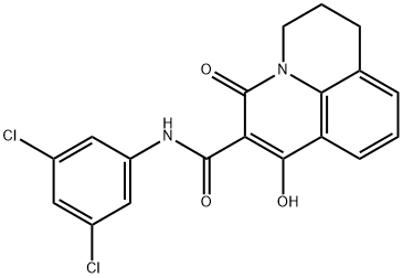 N-(3,5-DICHLOROPHENYL)-7-HYDROXY-5-OXO-2,3-DIHYDRO-1H,5H-PYRIDO[3,2,1-IJ]QUINOLINE-6-CARBOXAMIDE Struktur