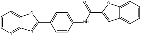 N-(4-[1,3]OXAZOLO[4,5-B]PYRIDIN-2-YLPHENYL)-1-BENZOFURAN-2-CARBOXAMIDE Struktur