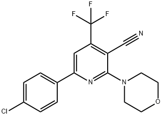 6-(4-CHLOROPHENYL)-2-MORPHOLINO-4-(TRIFLUOROMETHYL)NICOTINONITRILE Struktur