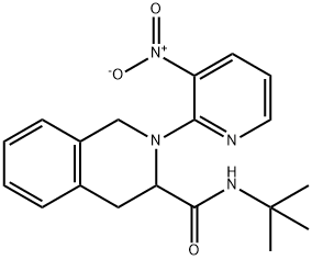 N-(TERT-BUTYL)-2-(3-NITRO-2-PYRIDINYL)-1,2,3,4-TETRAHYDRO-3-ISOQUINOLINECARBOXAMIDE Struktur