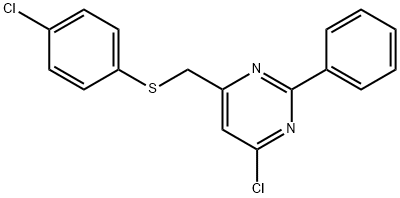 4-CHLORO-6-([(4-CHLOROPHENYL)SULFANYL]METHYL)-2-PHENYLPYRIMIDINE Struktur