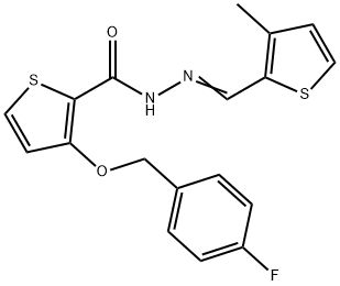 3-[(4-FLUOROBENZYL)OXY]-N'-[(E)-(3-METHYL-2-THIENYL)METHYLIDENE]-2-THIOPHENECARBOHYDRAZIDE Struktur