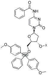 5'-O-(4,4'-DIMETHOXYTRITYL)-N4-BENZOYL-2'-DEOXYCYTIDINE-3'-LCAA-CPG Struktur