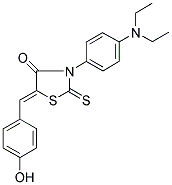 (5Z)-3-[4-(DIETHYLAMINO)PHENYL]-5-(4-HYDROXYBENZYLIDENE)-2-THIOXO-1,3-THIAZOLIDIN-4-ONE Struktur