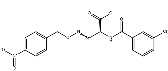 METHYL 2-[(3-CHLOROBENZOYL)AMINO]-3-([(4-NITROBENZYL)OXY]IMINO)PROPANOATE Struktur