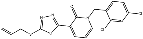 3-[5-(ALLYLSULFANYL)-1,3,4-OXADIAZOL-2-YL]-1-(2,4-DICHLOROBENZYL)-2(1H)-PYRIDINONE Struktur