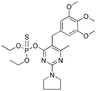 O,O-DIETHYL O-[6-METHYL-2-(1-PYRROLIDINYL)-5-(3,4,5-TRIMETHOXYBENZYL)PYRIMIDIN-4-YL] PHOSPHOTHIOATE Struktur