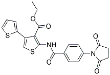 ETHYL 5'-{[4-(2,5-DIOXOPYRROLIDIN-1-YL)BENZOYL]AMINO}-2,3'-BITHIOPHENE-4'-CARBOXYLATE Struktur