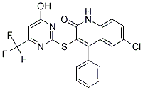 6-CHLORO-3-{[4-HYDROXY-6-(TRIFLUOROMETHYL)PYRIMIDIN-2-YL]THIO}-4-PHENYLQUINOLIN-2(1H)-ONE Struktur