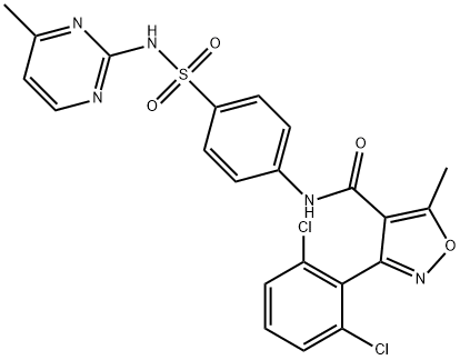 (3-(2,6-DICHLOROPHENYL)-5-METHYLISOXAZOL-4-YL)-N-(4-(((4-METHYLPYRIMIDIN-2-YL)AMINO)SULFONYL)PHENYL)FORMAMIDE Struktur