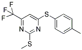 4-[(4-METHYLPHENYL)SULFANYL]-2-(METHYLSULFANYL)-6-(TRIFLUOROMETHYL)PYRIMIDINE Struktur