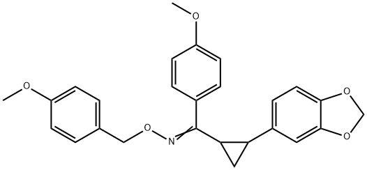 [2-(1,3-BENZODIOXOL-5-YL)CYCLOPROPYL](4-METHOXYPHENYL)METHANONE O-(4-METHOXYBENZYL)OXIME Struktur