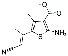 2-AMINO-5-(2-CYANO-1-METHYL-VINYL)-4-METHYL-THIOPHENE-3-CARBOXYLIC ACID METHYL ESTER Struktur