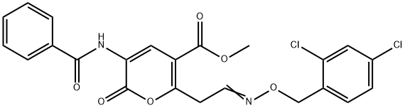 METHYL 3-(BENZOYLAMINO)-6-(2-([(2,4-DICHLOROBENZYL)OXY]IMINO)ETHYL)-2-OXO-2H-PYRAN-5-CARBOXYLATE Struktur