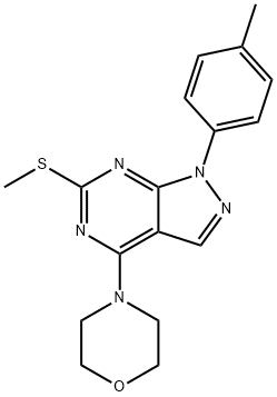 1-(4-METHYLPHENYL)-6-(METHYLSULFANYL)-4-MORPHOLINO-1H-PYRAZOLO[3,4-D]PYRIMIDINE Struktur