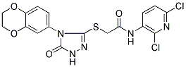 N1-(2,6-DICHLORO-3-PYRIDYL)-2-([4-(2,3-DIHYDRO-1,4-BENZODIOXIN-6-YL)-5-OXO-4,5-DIHYDRO-1H-1,2,4-TRIAZOL-3-YL]SULFANYL)ACETAMIDE Struktur