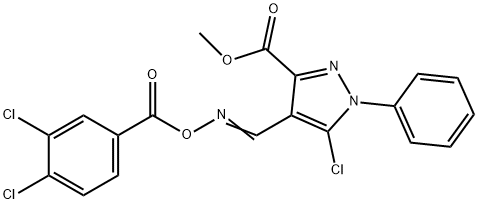 METHYL 5-CHLORO-4-(([(3,4-DICHLOROBENZOYL)OXY]IMINO)METHYL)-1-PHENYL-1H-PYRAZOLE-3-CARBOXYLATE Struktur