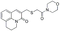 2,3-DIHYDRO-6-[[(2-MORPHOLINO-2-OXO)ETHYLTHIO]METHYL]-(1H,5H)-BENZO[IJ]QUINOLIZIN-5-ONE Struktur