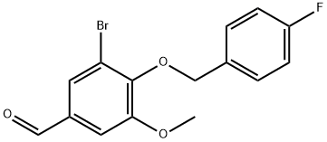 3-BROMO-4-[(4-FLUOROBENZYL)OXY]-5-METHOXYBENZALDEHYDE Struktur