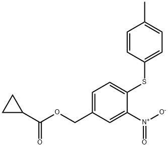 4-[(4-METHYLPHENYL)SULFANYL]-3-NITROBENZYL CYCLOPROPANECARBOXYLATE Struktur