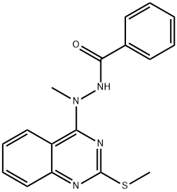 N'-METHYL-N'-[2-(METHYLSULFANYL)-4-QUINAZOLINYL]BENZENECARBOHYDRAZIDE Struktur