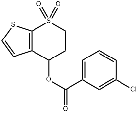 1,1-DIOXO-1,2,3,4-TETRAHYDRO-1LAMBDA6-THIENO[2,3-B]THIOPYRAN-4-YL 3-CHLOROBENZENECARBOXYLATE Struktur