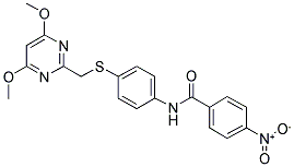 N-[S-[(4,6-DIMETHOXYPYRIMIDIN-2-YL)METHYL]-4-THIOPHENYL]-4-NITROBENZAMIDE Struktur