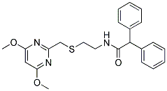 N-[2-[(4,6-DIMETHOXYPYRIMIDIN-2-YL)METHYLTHIO]ETHYL]DIPHENYLACETAMIDE Struktur