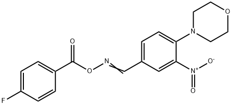 4-[4-(([(4-FLUOROBENZOYL)OXY]IMINO)METHYL)-2-NITROPHENYL]MORPHOLINE Struktur