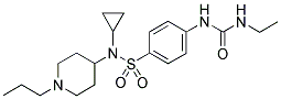 N-[4-((CYCLOPROPYL(1-PROPYLPIPERIDIN-4-YL)AMINO)SULPHONYL)PHENYL]-N'-ETHYLUREA Struktur